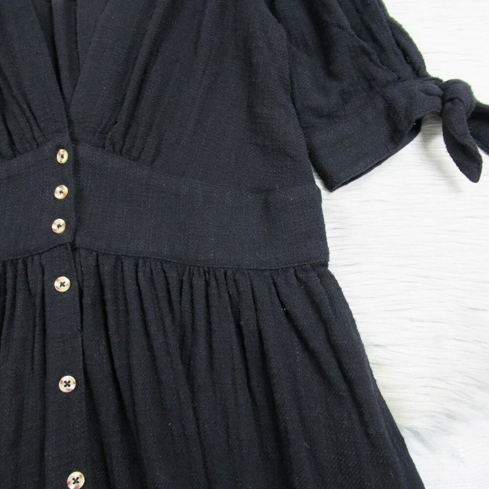 FREE PEOPLE Love of My Life Black Cotton Midi Dress Women's Size Large NEW - Picture 9 of 14